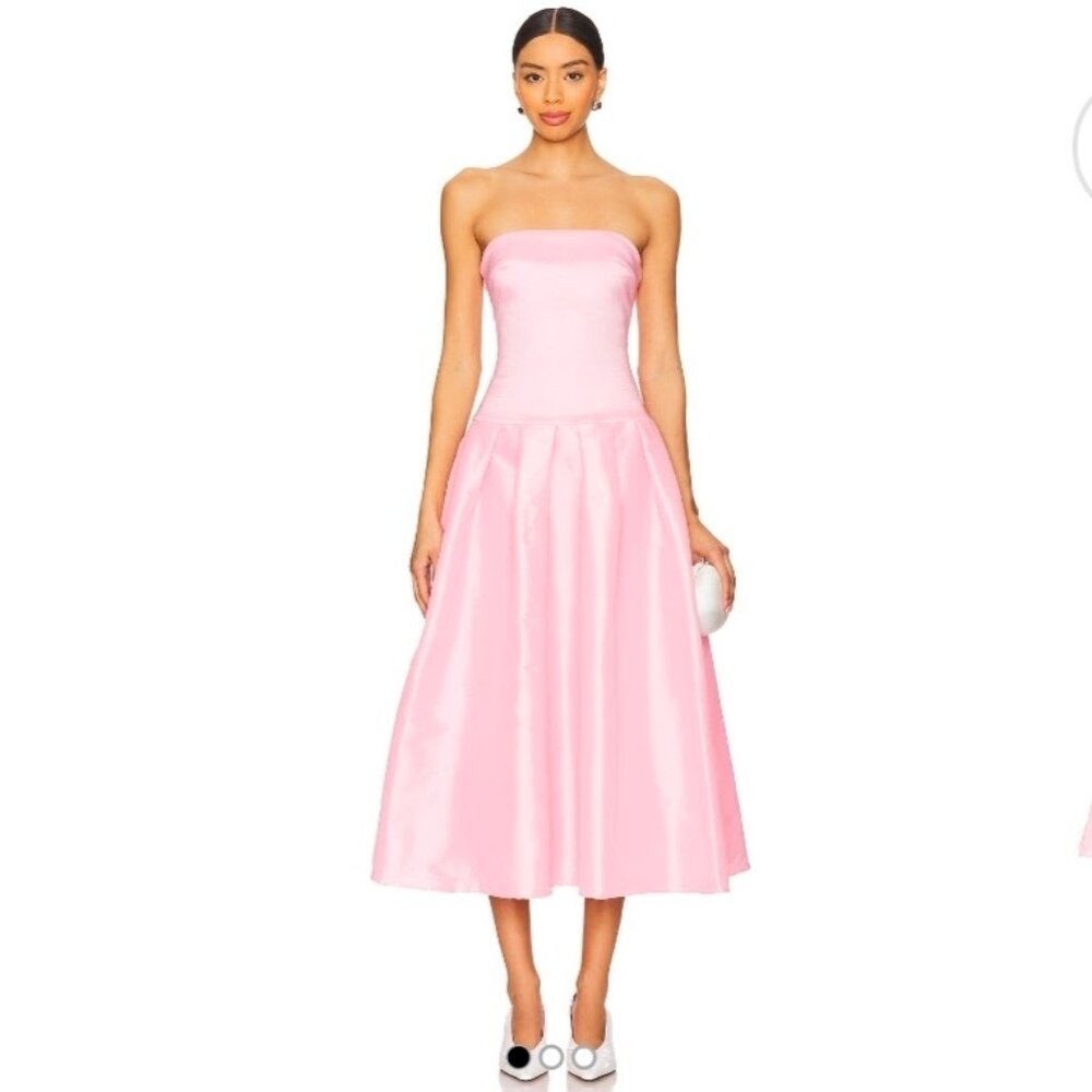 NWT MORE TO COME Cambria Strapless Dress In Pink Size L